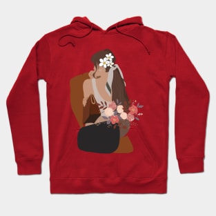 A Beautiful fashionable girl with hair flowers | Positivity Hoodie